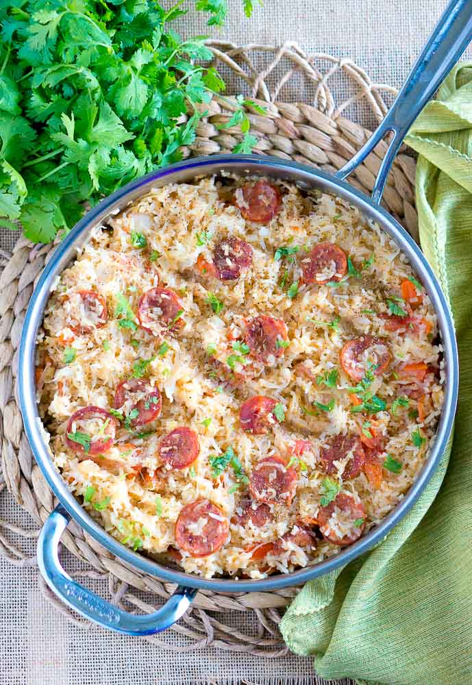 One Pot Sauerkraut and Sausage with Rice | Delicious Meets Healthy