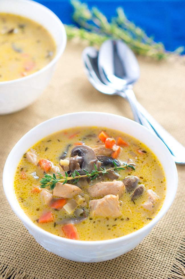 Creamy Chicken and Mushroom Soup | Delicious Meets Healthy