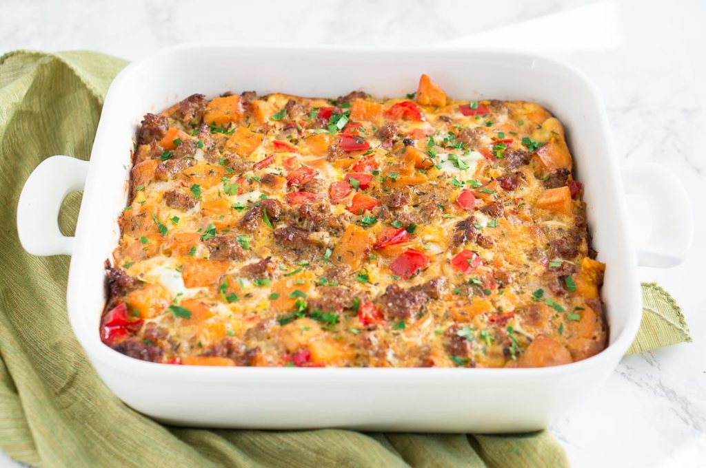 Sweet Potato Sausage and Egg Breakfast Casserole
